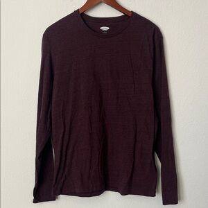 Old Navy Burgundy Long Sleeve Soft Washed Tee